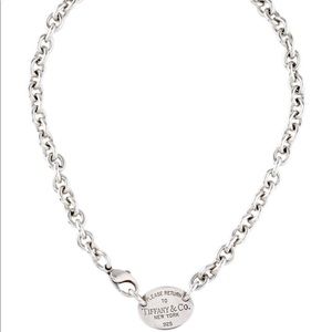 Sterling silver Tiffany & Co. Oval Tag choker